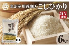 魚沼産 川西 こしひかり 6kg 精米 米 コメ お米 ごはん ご飯 白米 おにぎり 炊き立て ブランド米 コシヒカリ 新潟県産 魚沼 人気 国産 産地直送 お取り寄せ 送料無料 新潟県 十日町
