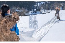 雪さらし体験【メンズシャツ】ファッション 男性 メンズ 洋服 シャツ からむし生地 涼感 通気性 漂白 殺菌 体験型 冬 雪 信濃川 新潟県 十日町市 LLサイズ 