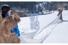 雪さらし体験【Tシャツ】ファッション 洋服 シャツ からむし生地 涼感 通気性 漂白 殺菌 体験型 冬 雪 信濃川 新潟県 十日町市