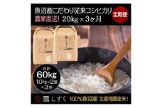 【令和7年産】定期便！魚沼産こだわり従来コシヒカリ【合計60kg】毎月20kg×3回 ブランド米 銘柄米 白米 精米 ご飯 おにぎり お弁当 