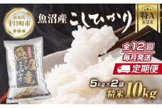 【定期便】新潟県 魚沼産 コシヒカリ お米 10kg×計12回 精米済み 年間 毎月発送 こしひかり （お米の美味しい炊き方ガイド付き） ご飯 ブランド米 銘柄米 