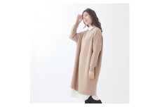ニットチュニック （ベージュ） ウール100% レディース 服 ファッション おしゃれ 日本製 秋 冬 無地 贈り物 祝い 誕生日 卒業 プレゼント ギフト クリスマス 選べる2色 新潟県 見附市