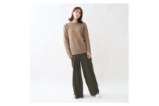 カノコ柄クルーネックプルオーバー(ブラウン) Mサイズ カシミヤ 100％ 冬 レディース メンズ ファッション おしゃれ 日本製 肌に優しい 敏感肌 暖かい 暖か 可愛い 無地 防寒 カシミア ニット 冬物 贈り物 祝い 誕生日 卒業 プレゼント ギフト クリスマス 新潟県 見附市