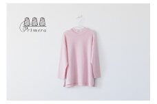 〈レディース〉配色プルオーバー (ピンク)サイズフリー 服 ファッション おしゃれ 日本製 無地 贈り物 祝い 誕生日 卒業 プレゼント ギフト クリスマス 新潟県 見附市 ニットの町 高級