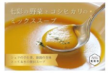 七彩の 野菜 と コシヒカリ の ミックス スープ 200g×5食 フレンチ ヘルシー 新潟県 見附市 冷凍 洋食 看板メニュー お取り寄せ グルメ 売れ筋 離乳食 簡単 時短 美味しい 優しい味 一流シェフの味