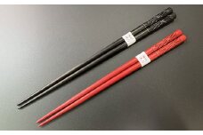 B4064 村上木彫堆朱 夫婦箸 （結び）