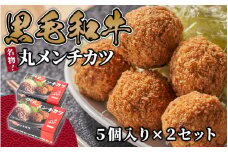 名店「吉祥寺さとう」で修行した名物丸メンチカツ 10個 (5個×2パック) 1個約90g 調理済 レンジでチンするだけ ミンチカツ 村上牛使用 santaふぁーむ 1031001