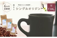 【定期便：6ヶ月連続でお届け】シングルオリジンコーヒー100g × 3品種（豆）計300g×6ヶ月 1075015 コーヒー 珈琲 コーヒー豆