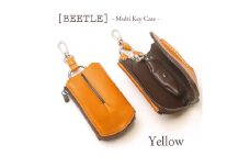【こだわりの革アイテム】マルチキーケース ビートル「Beetle」（イエロー）1087007 革製品 レザー キーケース ケース