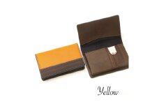 【こだわりの革アイテム】名刺ケース（イエロー）1087013  革製品 レザー 名刺入れ