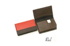 【こだわりの革アイテム】名刺ケース（レッド）1087014   革製品 レザー 名刺入れ