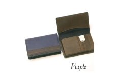 【こだわりの革アイテム】名刺ケース（パープル）1087017   革製品 レザー 名刺入れ