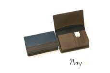 【こだわりの革アイテム】名刺ケース（ネイビー）1087016 革製品 レザー 名刺入れ