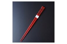 村上木彫堆朱 箸（波）23cm 朱色 1022006 お箸 1膳 カトラリー 和食器 食器