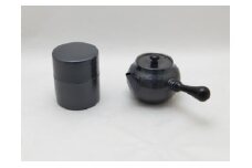 銅製鎚目急須・茶筒揃え黒銅仕上げ FC040052