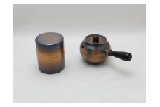 銅製鎚目急須・茶筒揃え赤銅仕上げ FC040053