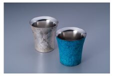 折燕ORI-EN 二重タンブラー260ml 2個組 BLUE・ANTIQUE SILVER FC097002