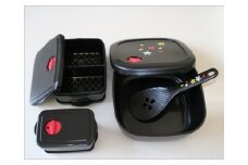 竹炭 おひつ 3合 ご飯容器 1杯・2杯 3点セット 器 電子レンジ ごはん(しゃもじ付) FC009012