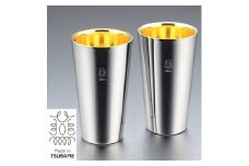 【Made in Tsubame】18-8ステンレス製 W構造タンブラー300ml 金メッキ2個セット FCSF031006