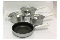 【メイド・イン・ツバメ】二層鋼内面フッ素樹脂加工鍋 & フライパン 4点セット FC070019