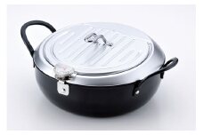 TM-9090 燕三条いいもの小路 鉄製蓋付天ぷら鍋24cm FC018087