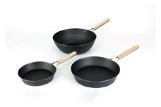 TMB-2359 enzo 鉄フライパン20cm & 26cm & 中華鍋28cm セット FC058001