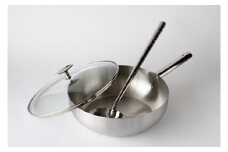 アルミクラッド三層中華鍋27cm (ガラス蓋付)＋中華お玉 FC050010
