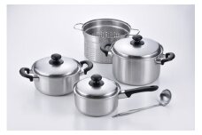 EM-022 燕三 IH片手鍋18cm & 両手鍋20cm & パスタポット22cm FC040062