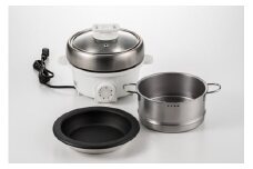 プチ・プレジール 電気ミニグリル鍋  スチーマー付(ホワイト)(PGN-100 (W)) FC025052