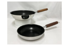 二層鋼内面フッ素樹脂加工・フライパン20cm & 26cmセット FC025056