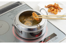 IH対応 揚げ鍋セット(天ぷら鍋セット) 20cm【 キッチン用品 調理器具 燕三条製 ステンレス製 】 FC015327