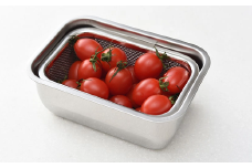 お料理はかどる角バット・角ザルセット 1/4サイズ【 キッチン用品 調理器具 キッチングッズ ステンレスバット ステンレスざる 燕三条製 】 FC010277