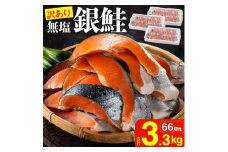 【訳あり】銀鮭切身 (打ち身、色飛び、カマ入) 無塩タイプ 味付け無し 約3.3kg FC017089