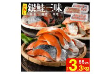 【訳あり】銀鮭切身三昧セット (打ち身、色飛び、カマ入) 約1.1kg × 3種類 FC017090