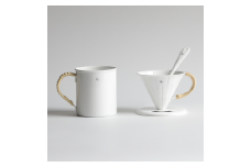 グローカルスタンダードプロダクツ TSUBAME RATTAN / Coffee Dripper & Mug セット / ホワイト FC027020 【 GLOCAL STANDARD PRODUCTS ドリッパー マグカップ コーヒー 日本製 新潟県 燕市 燕三条 】