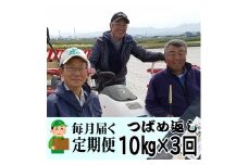 【令和7年産】おかずのいらないコシヒカリ「つばめ返し10kg」白米3か月定期便(月イチで計3回) FC084008