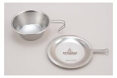 ステンシェラカップ330ml + リッド (蓋付) 【アウトドア食器 キャンプ用食器 BBQ】 FC010406