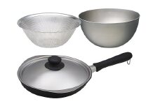 マグマプレート加工フライパン25cm (蓋付き) & ボウル・パンチング23cm FC025127