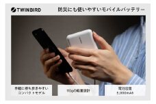 ツインバード モバイルバッテリー(AV-9105W)【災害支援 もしもの時に備えて持ち運びやすい手のひらサイズのモバイルバッテリー】