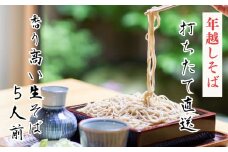 【お申し込みは12月28日まで!】数量限定 老舗の年越しそば そば処泉家「生そば」5人前 麺つゆ（ストレート）付き 12月29日発送 国産 最上級石臼引き そば粉使用 蕎麦 生麺 生ソバ 年末発送