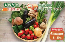 直売所からお届け! 旬の野菜セット【6回お届け】（8～10品詰め合わせ）新鮮な野菜直送 定期便【大根･白菜･春菊･アスパラ菜･しいたけ･ほうれん草･ふきのとう･タラの芽･山菜･にんじん･イチゴ･トマト･きゅうり･ピーマン･ジャガイモ･玉ねぎ･オクラ･枝豆･トウモロコシ･なす･生きくらげ･長ネギ･サツマイモ･里芋】