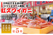 【浜茹で】紅ズワイガニ×5杯 日本海直送 紅ずわいがに 姿 新潟県糸魚川 マリンドリーム能生 かにや横丁からお届け！ ベニズワイガニ お届け日指定可能 ボイル 【かに カニ 新鮮 日付指定可能 冷凍 】