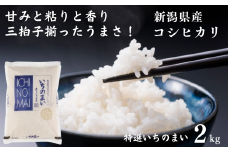 令和6年産 新米 新潟県産コシヒカリ「特選いちのまい」2㎏ 米・食味鑑定士お墨付き 精米したてを発送 こしひかり 糸魚川 白米 2024年産【米 お米 コメ ブランド米 ご飯 ライス ふるさと納税米 お弁当 おにぎり 2キロ 精米 食品】