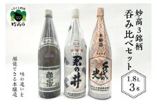 新潟県妙高3銘柄のお酒呑み比べセット(1800ml×3本)