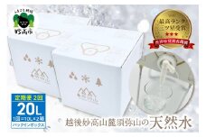 【定期便】最高ランクの三ツ星を受賞！越後妙高山麓 須弥山の天然水10Lバックインボックス　20L(10L×2)×2回