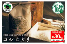 【10月中旬より発送】【定期便】令和7年産 服部米蔵の妙高矢代産コシヒカリ 10kg×3回（計30kg）