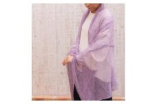 ストール 麻エアリーニットストール ( 藤 ) レディース 日本製 | ニット 麻 おしゃれ シンプル マフラー 春夏 春 夏 プレゼントギフト 母の日 新潟県 五泉市 有限会社 桜井メリヤス工場