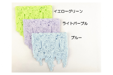 コード刺繍 オーガニックコットン 花柄ショートマフラー ブルー 新潟県 五泉市 有限会社田中刺繍
