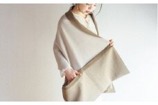 「CLEMATIS」 リバーシブル和紙ストール 折り返しポケット・ブラウン 新潟県 五泉市 株式会社アークリード