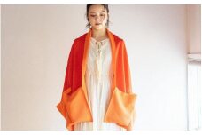 「CLEMATIS」 リバーシブル和紙ストール 折り返しポケット・レッド 新潟県 五泉市 株式会社アークリード